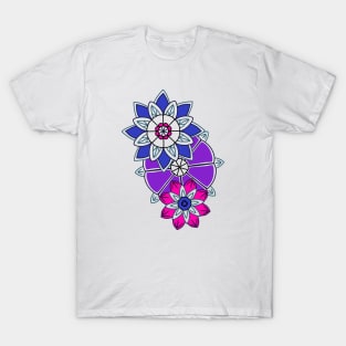 Bisexual Pride Zentangle Flowers T-Shirt